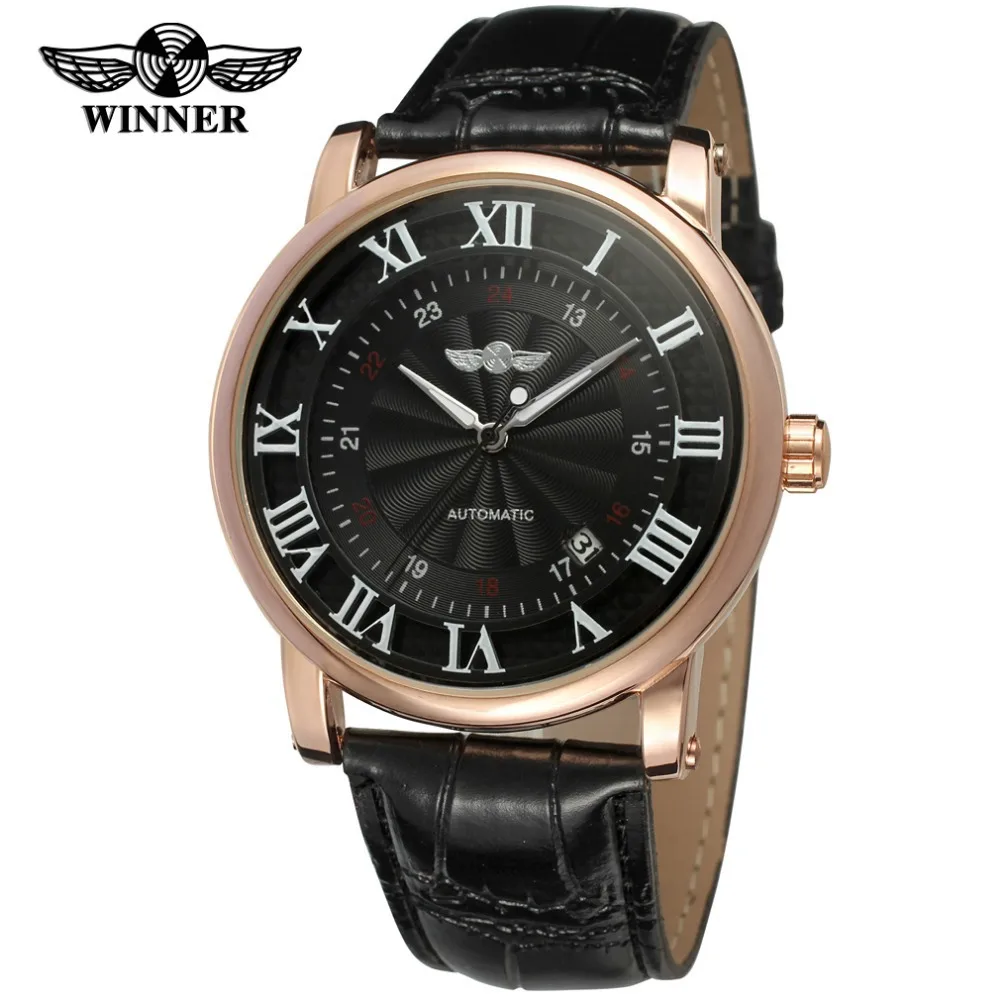 

Winner Winner Genuine Product Fully Hollow out Fully Automatic Analog Watch Men's Automatic Analog Watch Genuine Leather