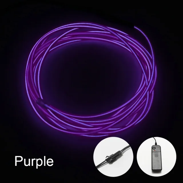 Neon Light El Led Neon Wire Under Car Flexible Soft Tube Lights Christmas LED Strip Sign Anime/Body Woman/Rooms Rope Light RGB Purple