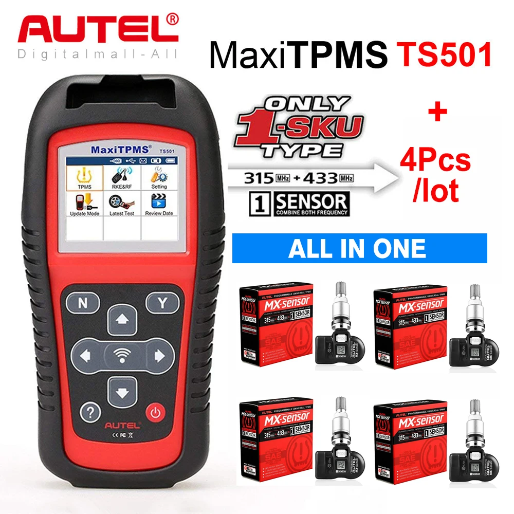 US $292.00 Autel TPMS Sensor MXSensor 2in1 Tire Repair Tools TPMS Sensor Support Programing With TS501 TS508 Equal 433 MHZ315MHZ