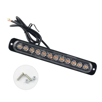 

Motorcycle Car Light Bar Strip Tail Brake Stop Turn Signal License Plate Light Integrated 12 LED White Color