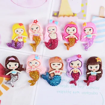 

20pcs Baby Unicorn Lol Elsa Anna Snow Queen Princess Planar Resin Demo Flat Back Kawaii Planar Girls Character Hair Accessories