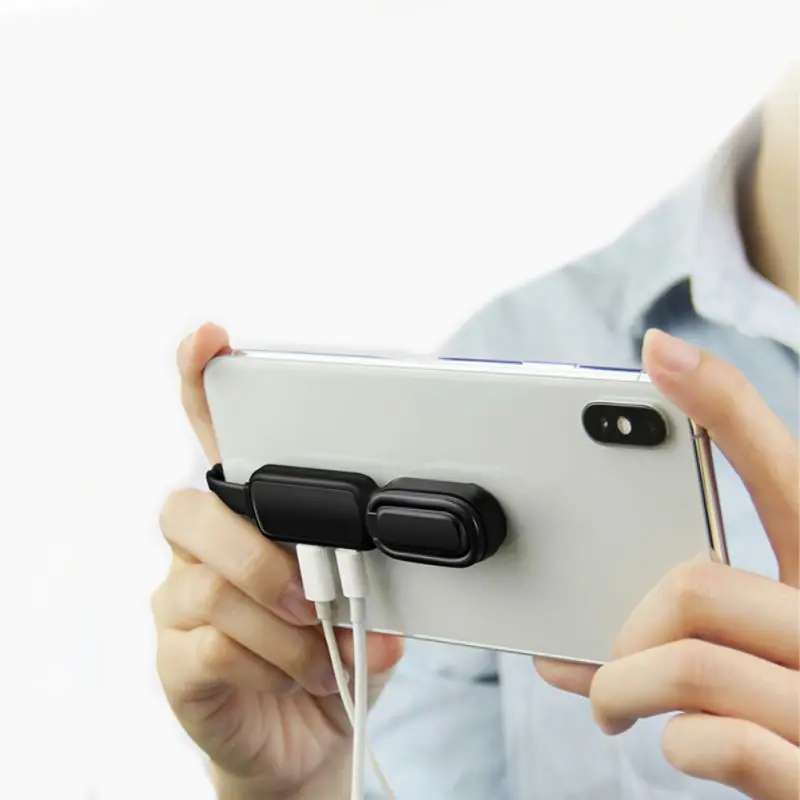 2-в-1 для мобильного телефона кольцевой держатель Аудио Адаптер Plug-and-play 360 градусов вращающийся Зарядное устройство наушников аудио конвертер