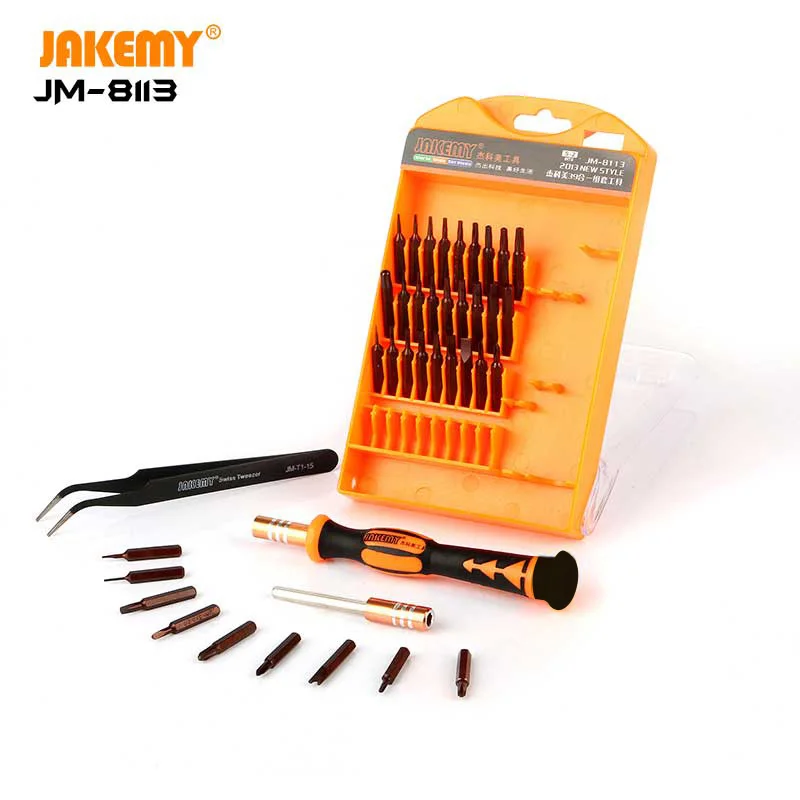 JAKEMY JM-8113 39 IN 1High Quality Precision Screwdriver Handy Repair Tool Box for for PC, Glasses, Mobile Phone, Laptop JAKEMY JM-8113 39 IN 1High Quality Precision Screwdriver Handy Repair Tool Box for for PC, Glasses, Mobile Phone, Laptop