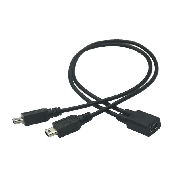 Mini 2.0 Female 2 Mini Usb Male General Splitter Y Extension Charger Adapter 30cm Mini Usb Splitter Cable - Data Cables -