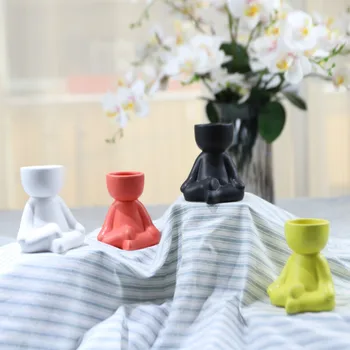 

Baby Human Shape Succulent Plant Flower Pot Cute Figurines Miniature Model Desktop Ceramic Ornaments Home Decor Accessories