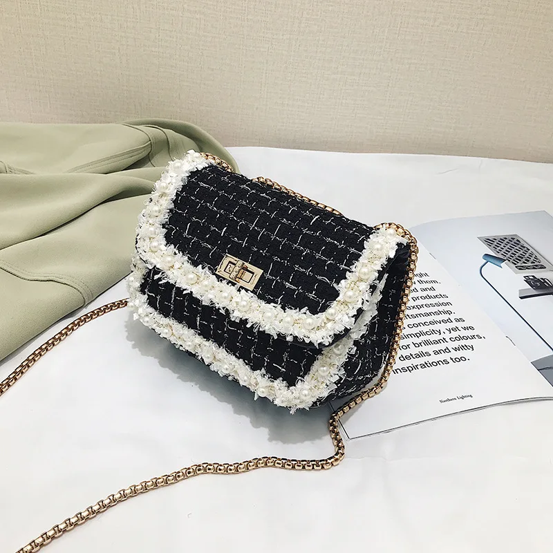 

Woolen Small Bag Women's 2018 Winter New Style Fashion Europe And America Style Versatile Shoulder Chain Shoulder Fashion Small