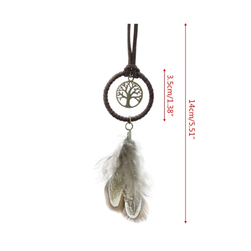 Feather Tassels Dreamcatcher Dream Catcher Pendant Keyring Keychain Key Chain E65B