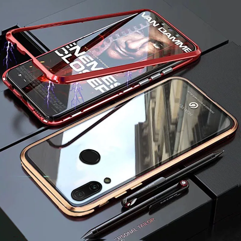 Чехол YonLinTan Coque для huawei Nova 3 3i 3e Nova3 Nova3i Nova3e Металлическая магнитная рамка адсорбционные чехлы из закаленного стекла