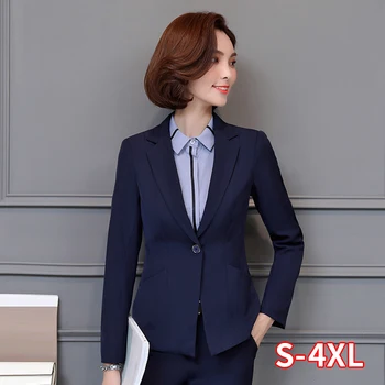

Women Small Pant Suit Female Office Lady Coat Interview Spring And Sumemr Long-sleeved Overalls Professional Wear Formal Cloth