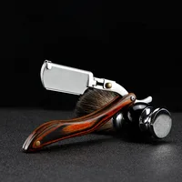senior wood handle blade shaving razors professional barber shaver eyebrow razor men’s replaceable blade shaving razor men gift