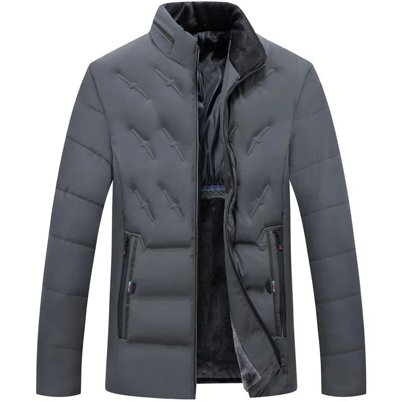 [Accor Bird-Ymf7801] одежда для папы с хлопковой подкладкой, Повседневная Деловая мужская куртка с воротником-стойкой и толстой хлопковой подкладкой