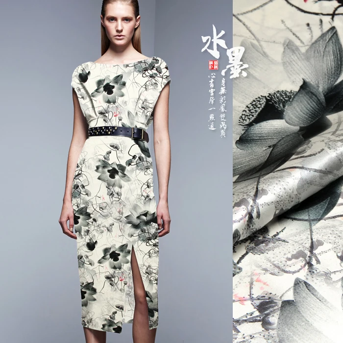 118 см широкий шелковый стрейч метр атласной ткани 19 мм цифровой струйный китайский шелк ткань спандекс натуральный шелк ткань оптом ткань