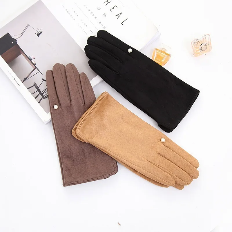 

Winter Gloves for WoMen Full Finger Touch Screen Gloves High Quality Wool Warm Thickened Plus Fluffy Gloves