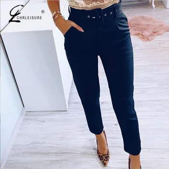 

Fashion Harem Pants Women Loose High Waist Pants With Belt Trousers Women Summer High Street Femme Pant