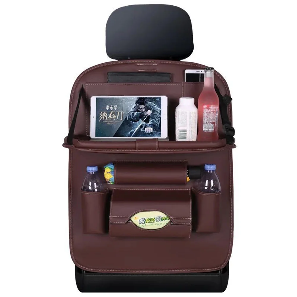 

2019 New Universal Car Yellow Storage Bag PU leather Multi-function Storage Box to Close The Finishing Pocket Car Styling