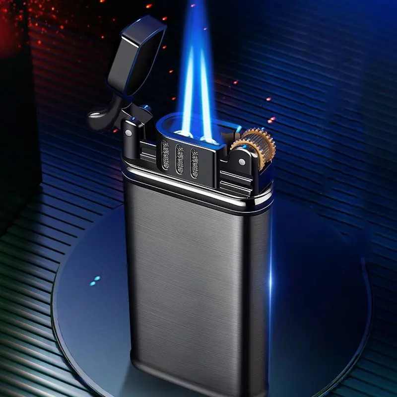 

Customizable Butane Gas Lighters Windproof Cigarette Cigar Lighter Metal Jet Grinding Wheel Lighter Ignition Tool