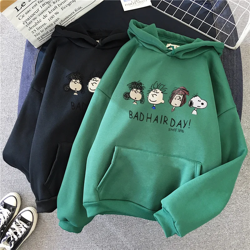 Shellsuning женские свитшоты осень зима мультфильм Kawaii печати толстовки флис свободные мягкие Базовые Женские Harajuku пуловер
