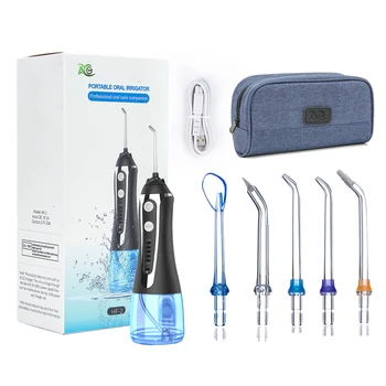 AG portable oral irrigator usb rechargeable water flosser Dental Water Jet 300ML 5Models Water Tank Waterproof Teeth Cleaner