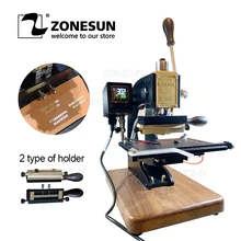 ZONESUN – Machine à estamper à chaud, Machine de bronzage, manuelle, avec curseur de positionnement pour cuir PVC