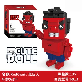 

Building Blocks Mini Brick Hulked Ant man Black widow Figures Spiderman Headz Toys for children 6813