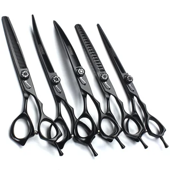 

Grooming Tools Kit pet shears 7 inch dog grooming scissors Hairdressing Pet Scissors thinning scissors Up Curved scissors