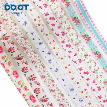 

E-20421-659,10yards 5/8'' flowers Ribbon Elastic Foldover Elastics Stretch Hair Ties Headbands for Baby Girls Hair Bow