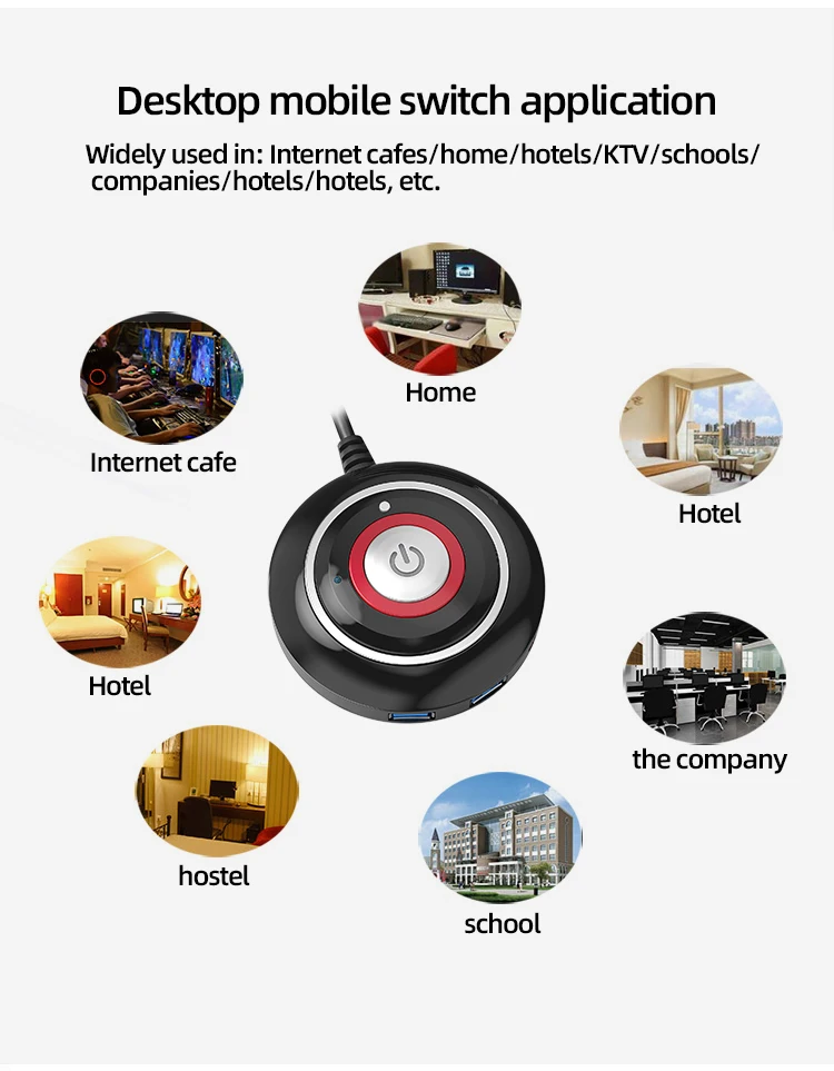 Desktop Switch Button with Dual USB Audio - External Start Button Paste Type, Length 163mm Description Image.This Product Can Be Found With The Tag Names Computer Cables Connecting, Computer desktop switch button, Computer Peripherals, PC Hardware Cables Adapters