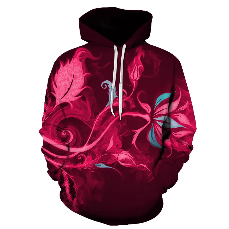 Hot New Design Flowers Hoodies Men/Women 3d Sweatshirts Digital Print Rosa Roses Floral Hooded Harajuku Hoodies Brand Hoody Tops