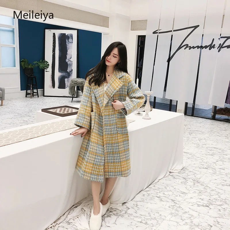 Meileiya Женское пальто Верхняя одежда зимняя одежда Модное теплое шерстяное женское элегантное двубортное шерстяное пальто