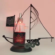 KyqRtz форма парусной лодки акриловая бутылка для воды sheesha кальян набор с дымовой трубой, кальян шланг, светодиодный светильник и кальян аксессуары