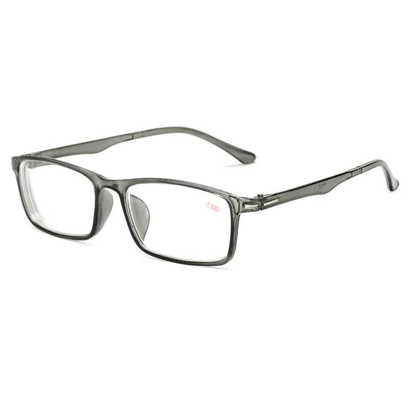 Iboode очки для близорукости для женщин и мужчин TR90 короткие близорукие очки Оптические очки диоптрий-1,0 до-4,0 - Цвет оправы: Gray Myopia 4.0