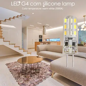 

Practcial LED Bulb DC12V 24pcs 3014 LED Beads High Brightness Energy-saving Corn Light for Crystal Chandelier Lights