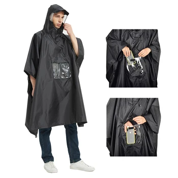 Multifunctional Raincoat Man Waterproof Hooded Rain Poncho Raincoat Women Raincoat Suit Rainwear For Hiking Cycling Camping 1