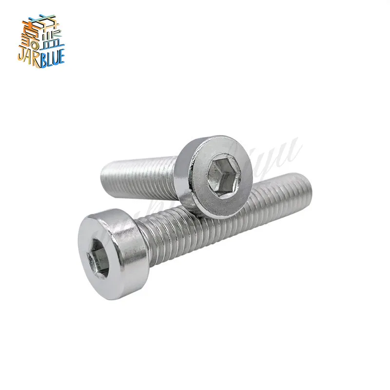 Hexagon Socket Head Bolt Hex Socket Screw Hexagon Socket Screw Hexagon Socket Head Screw Stainless Steel Screw 10/50 M3 M4 M5 M6 304 A2-70 stainless steel DIN7984 Hex Hexagon Socket Thin Low Short Profile Head Allen Cap Screw Bolt L = 4-40mm