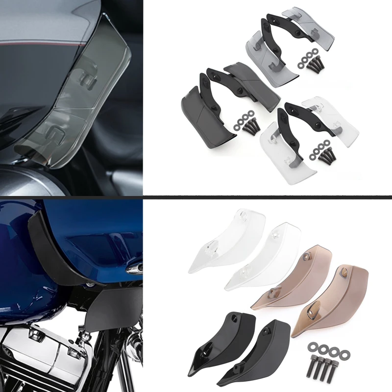 Motorcycle Upper Batwing Fairing Side Accents Air Wind Deflectors Black