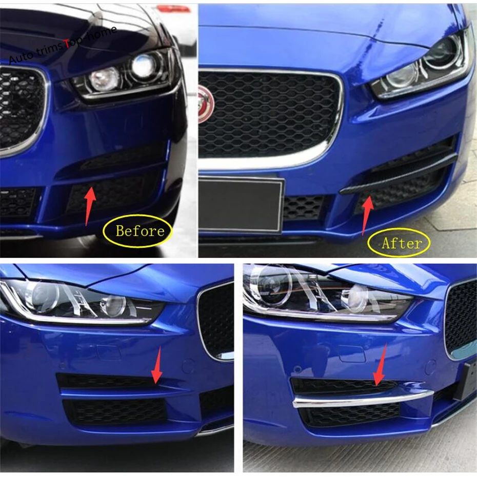 Yimaautoпланки передние противотуманные фары лампа век бровей крышка отделка для Jaguar XE яркий/углеродного волокна вид ABS
