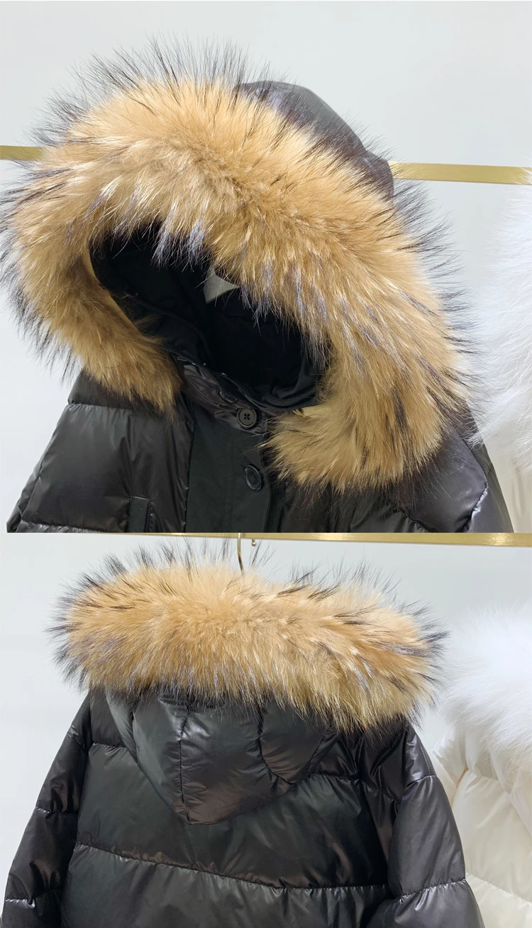 Пуховик из натурального меха, женская шапка, двусторонняя, выше колена, теплая, Invierno Mujer Veste Femme размера плюс, корейское длинное зимнее пальто