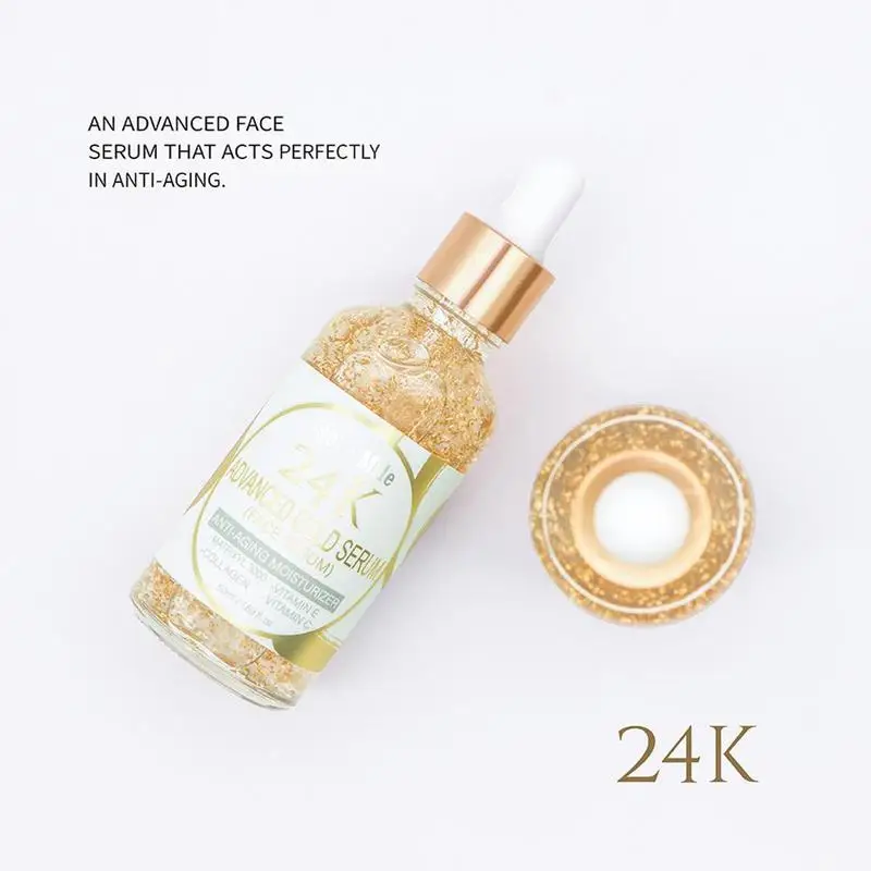 24K Gold Advanced Сыворотка для лица жидкая против морщин для укрепления, отбеливания, увлажнения сыворотка осветляет уход за кожей