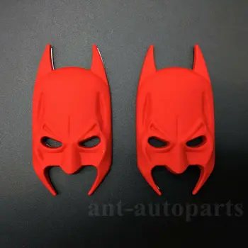 

2pcs Red 3D Matte Metal Batman Mask Emblem Auto Car Badge Decal Stickers