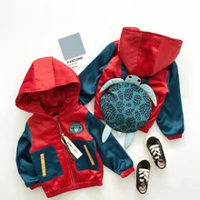 Tonytaobaby/осенне-зимняя одежда; Новое Детское пальто-рюкзак для малышей; бархатное пальто; куртка для маленьких мальчиков