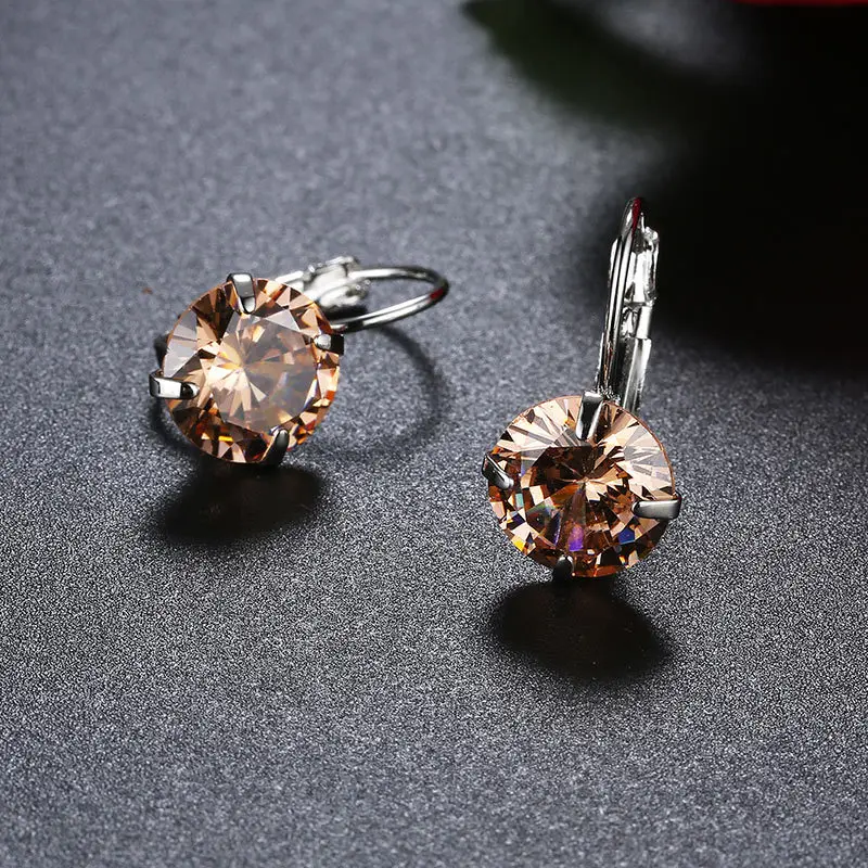 Circle Earring Fashion Shining round cubic Zircon high quality gold filled hoop earrings for women Anti-allergy Earings