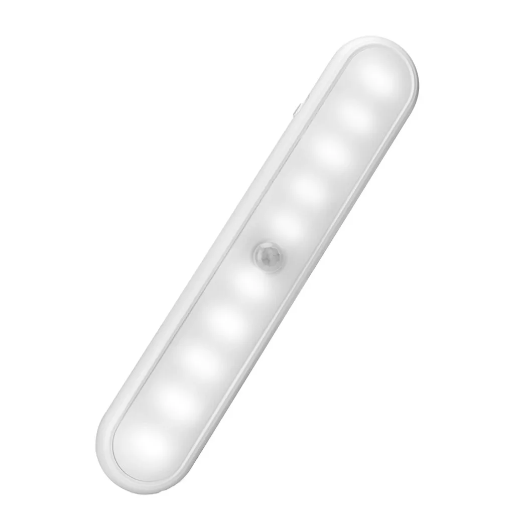 10 светодиодный датчик человеческого тела с магнитом адсорбционный светильник для шкафа ночной Светильник СВЕТОДИОДНЫЙ Датчик PIR Шкаф светильник