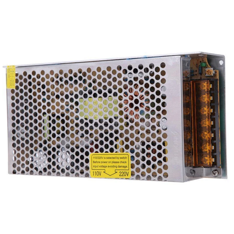 DC 12V 200W Регулируемый светодиодный трансформатор с переключателем напряжения