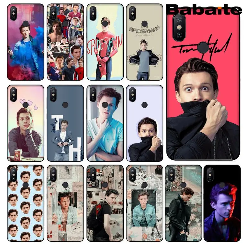 

Babaite Spider Man Tom Holland Black Cell Phone Case for Xiaomi Mi 6 Note3 8 8SE Redmi 5 5Plus Note4 4X Note5 Cellphones