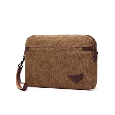 Brown FANLOSN на заказ клатчи Кошельки маленькие сумки холст - Цвет: Brown