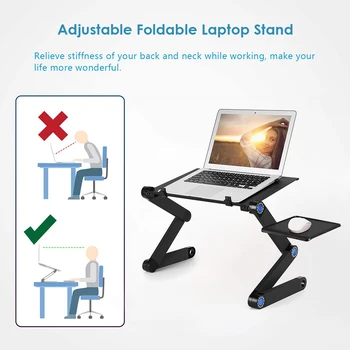 

PC Working Table Bracket Laptop Desk Notebook with Mouse Folding Adjustable Tray for Office Caring Computer Supplies