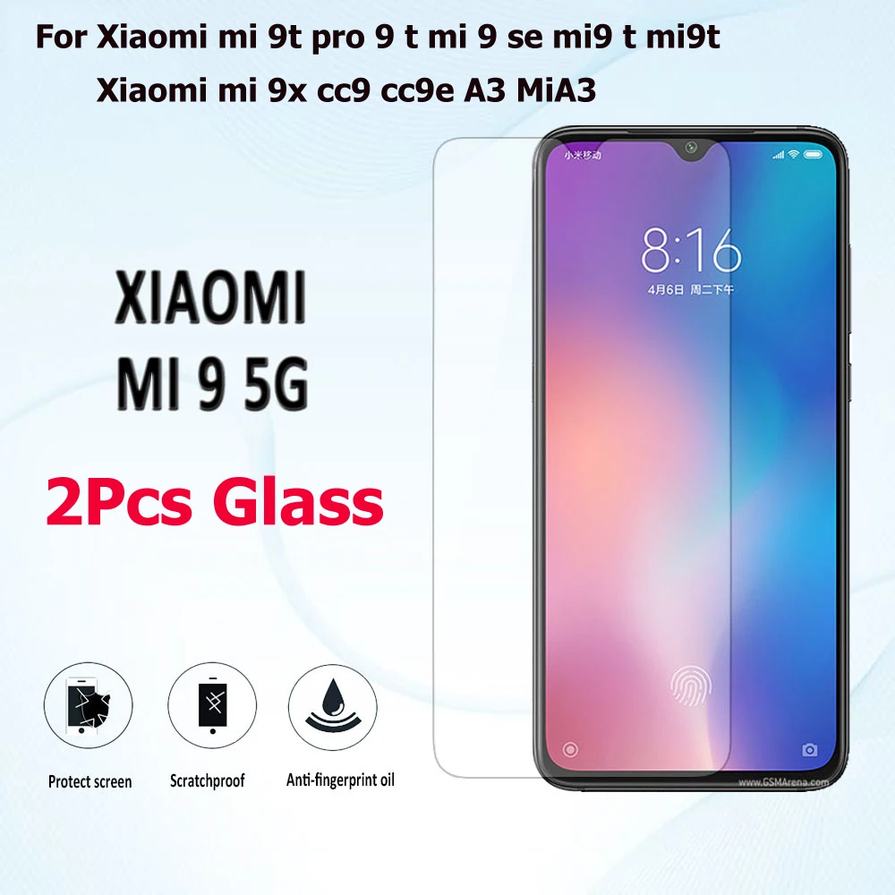 2 шт. для Xiaomi mi 9 t pro se 9H защитное закаленное стекло 9x cc9 cc9e A3 стеклянная пленка