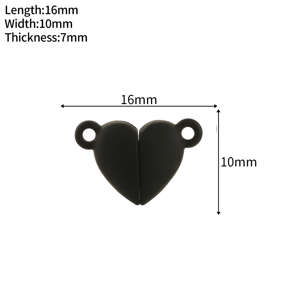 Metal Love Heart Magnetic Clasps For Leather Cord Bracelets Magnet