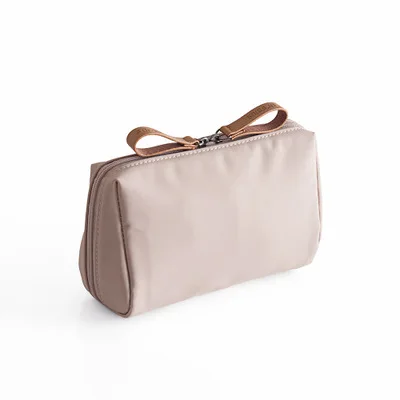 light pink Beibaobao 1 pc Solid Cosmetic Bag Korean Style Women Makeup Bag Pouch Toiletry Bag Waterproof Makeup Organizer Case Dropshipping - Цвет: light pink