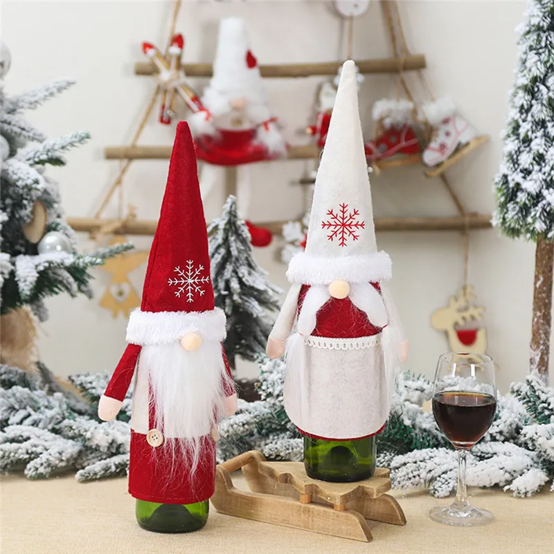 Merry Christmas Santa Wine чехол для бутылки рождественские праздничные вечерние украшения для стола рождественские украшения для подарков для дома#3N01
